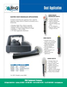 Handheld and Electric Duster Sales Sheet